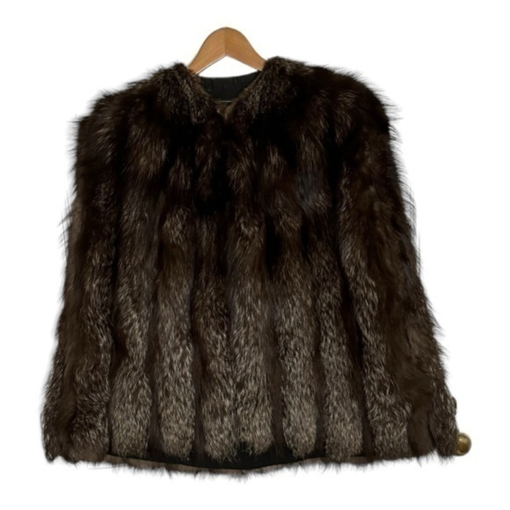Vintage Arnold Constable Paris &‎ Fifth Avenue New York Brown Fox Fur Cape